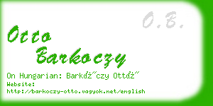 otto barkoczy business card